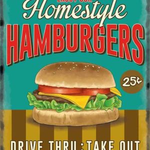 Plaque de restaurant americain Hamburger