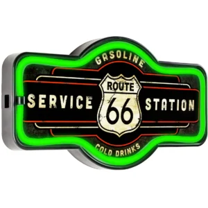 enseigne à éclairage leds route 66 station
