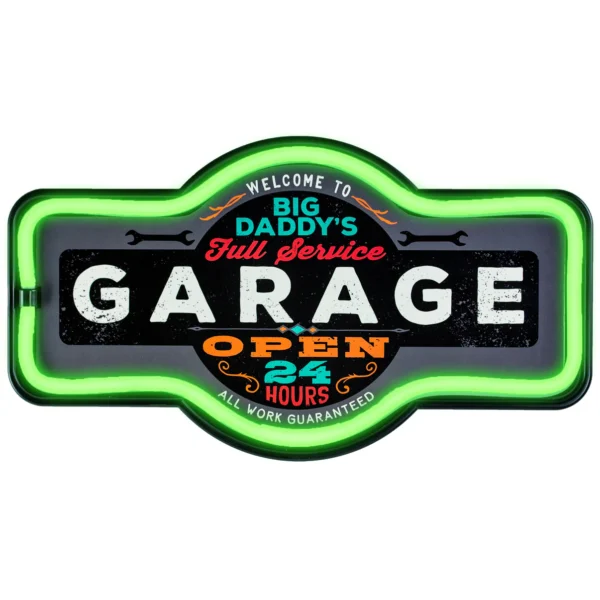 enseigne à éclairage leds big daddy's garage