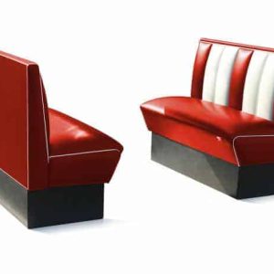 Banquette de restaurant americain 120cm rouge