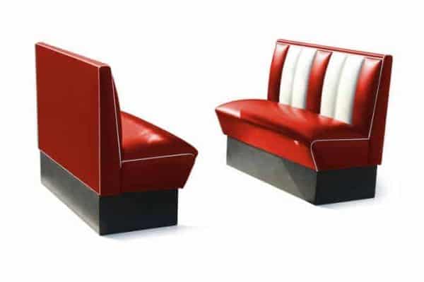 Banquette de restaurant americain 120cm rouge