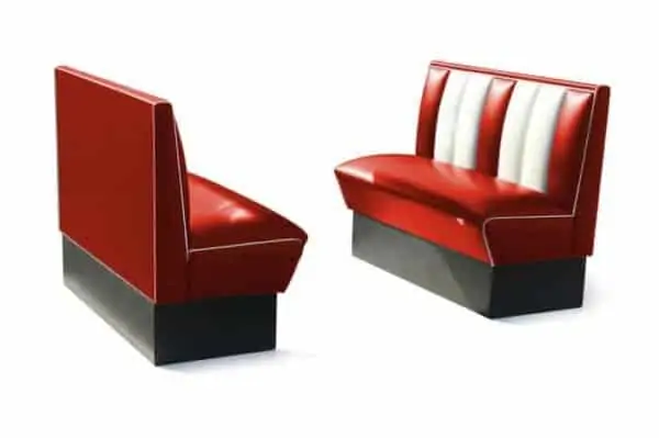 Banquette de restaurant americain 120cm rouge