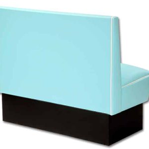 Banquette de restaurant americain vintage turquoise et blanche de diner