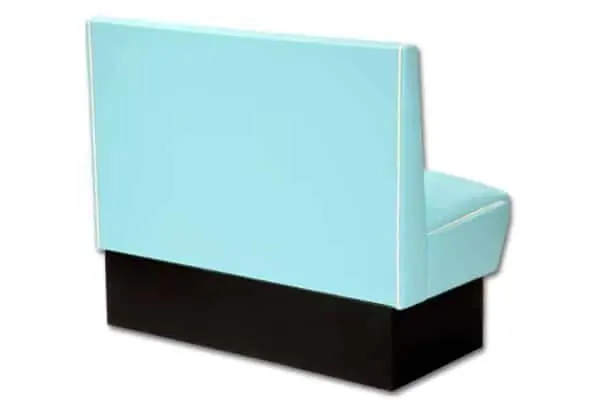 Banquette de restaurant americain vintage turquoise et blanche de diner