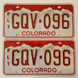Colorado_Red_Paire Plaque d'immatriculation americaine authentique
