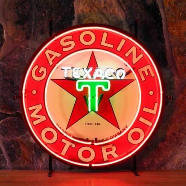 Texaco neon publicitaire en verre