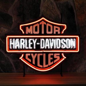 Harley Davidson neon publicitaire en verre