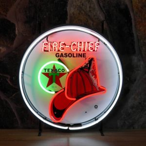 Texaco Fire Chief neon publicitaire en verre