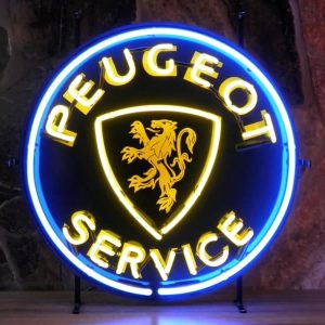 Peugeot service neon publicitaire en verre