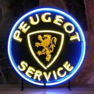 Peugeot service neon publicitaire en verre