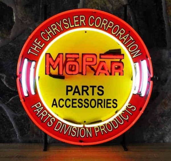 Mopar neon publicitaire en verre