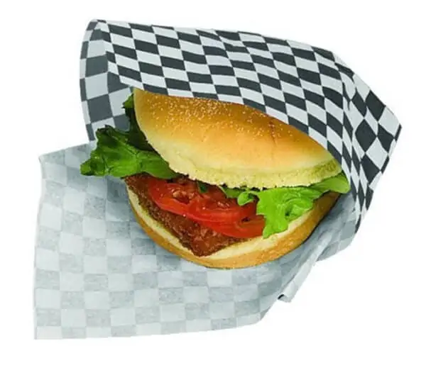 Emballages Burger à Damier Noir et Blanc 1000 feuilles