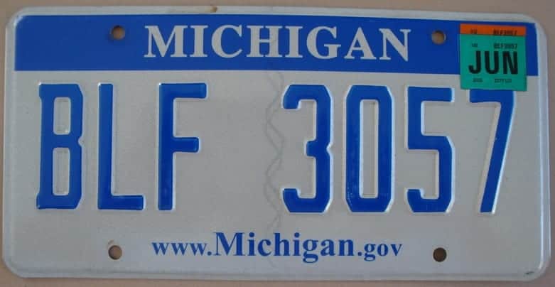 Plaque Immatriculation Bateau Michigan 1992 – Vintage USA – 31x4 Pouces