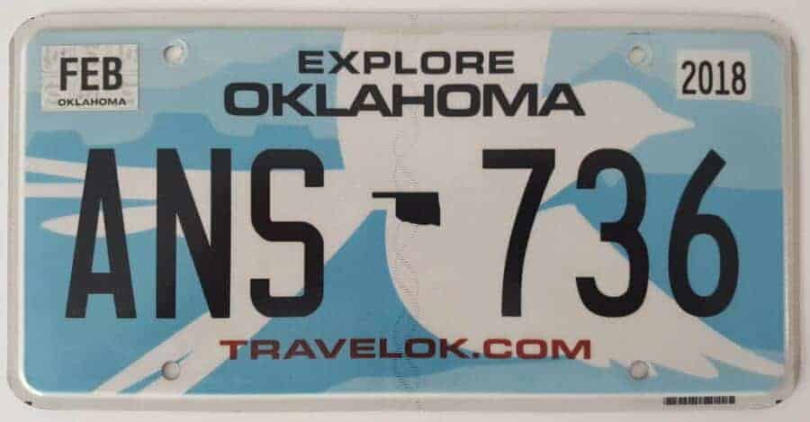 Plaque D’immatriculation Vintage Oklahoma (USA) Pour Déco Ou Vélo Ancien