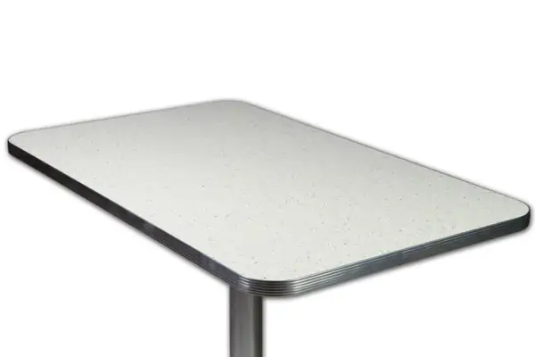 Plateau de table paillete blanc Memphis Coffee restaurant americain retro