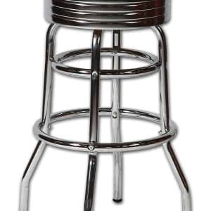 Tabouret de bar americain au design chrome retro et vintage turquoiseTabouret de bar americain au design chrome retro et vintage turquoise