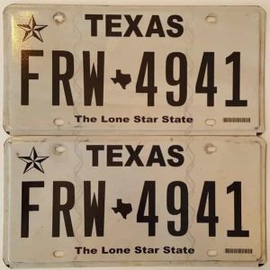 Texas_A1_Paire Plaque d'immatriculation americaine authentique