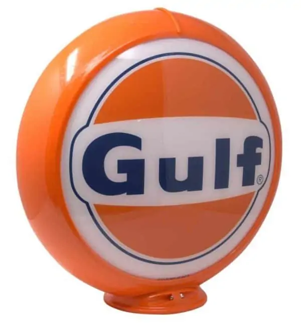 1963 Gulf Gasoline Globe publicitaire de pompe a essence