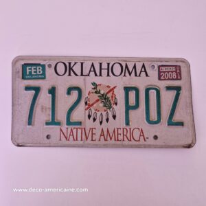 plaque d'immatriculation américaine oklahoma native america