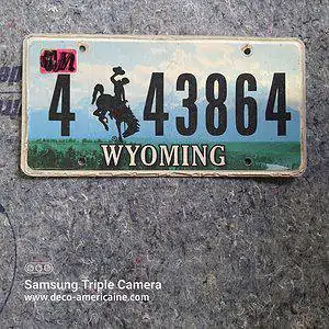 plaque d'immatriculation américaine wyoming
