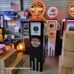 pompe à essence américaine avec opaline en verre harley davidson noire "tall" 205cm