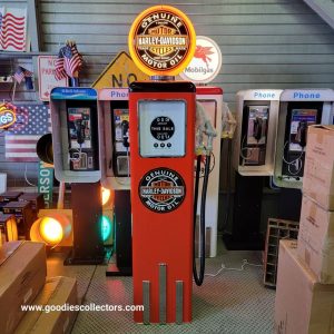 pompe à essence américaine avec opaline en verre harley davidson noire "tall" 205cm