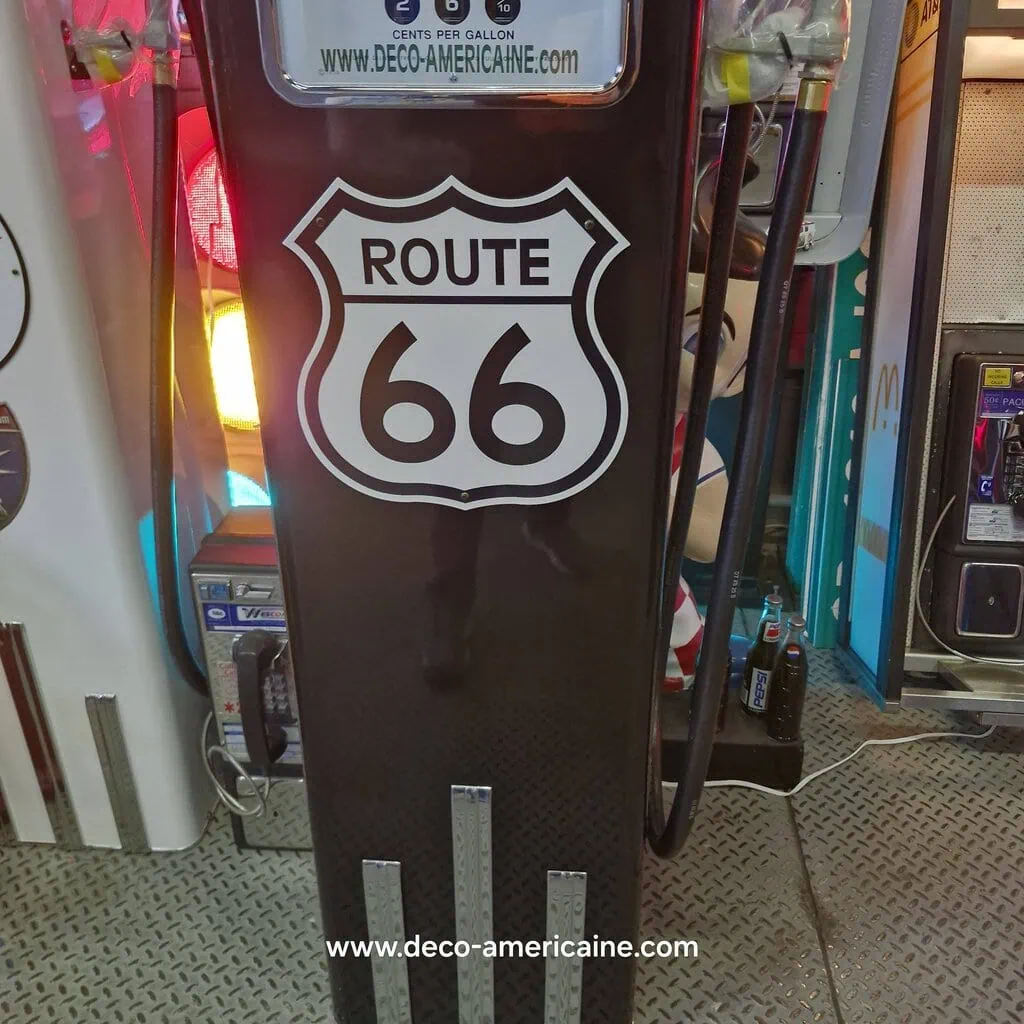 pompe à essence américaine avec opaline en verre route 66 "tall" 205cm