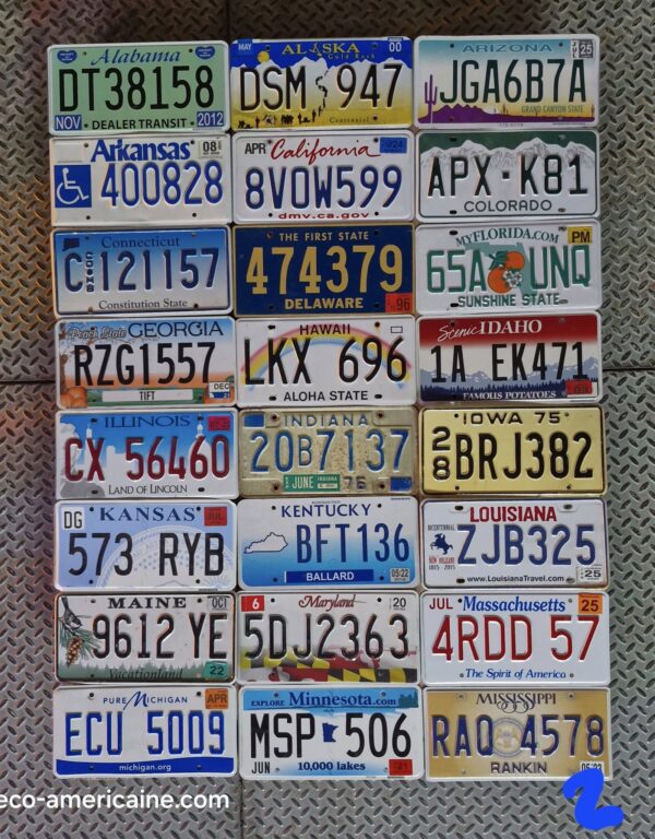 lot de plaques d'immatriculation des 50 etats américains collection complète #2