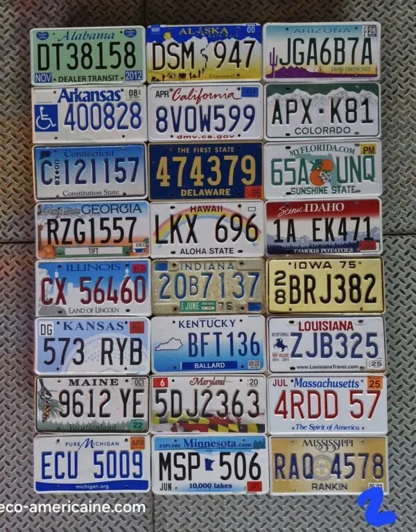 lot de plaques d'immatriculation des 50 etats américains collection complète #2