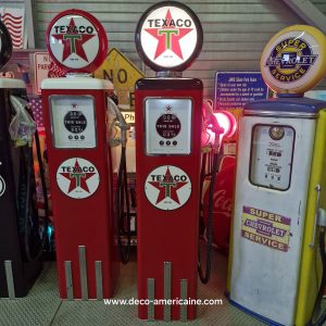 pompe à essence américaine avec opaline en verre texaco "tall" 205cm