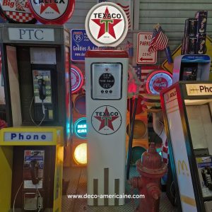 pompe à essence américaine avec opaline en verre texaco "tall" 205cm