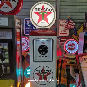 pompe à essence américaine avec opaline en verre texaco "tall" 205cm