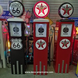 pompe à essence américaine avec opaline en verre texaco "tall" 205cm