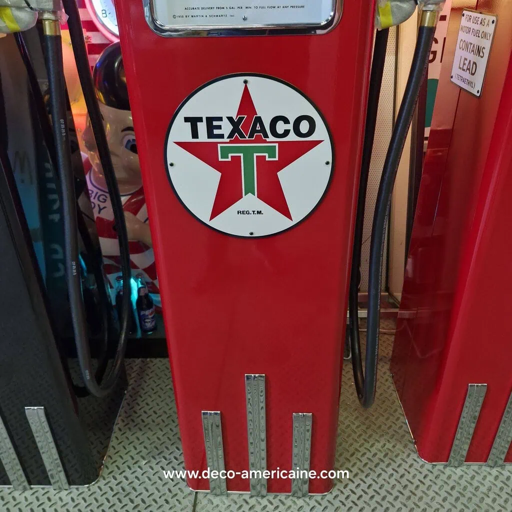 pompe à essence américaine avec opaline en verre texaco "tall" 205cm