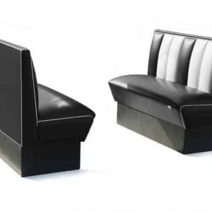 Banquette de restaurant americain 120cm noire