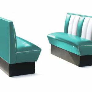 Banquette de restaurant americain 120cm turquoise