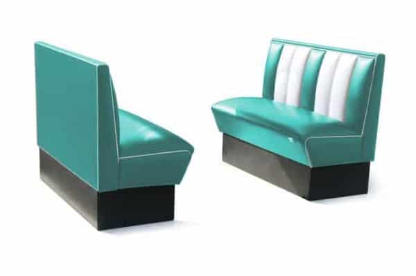 Banquette de restaurant americain 120cm turquoise