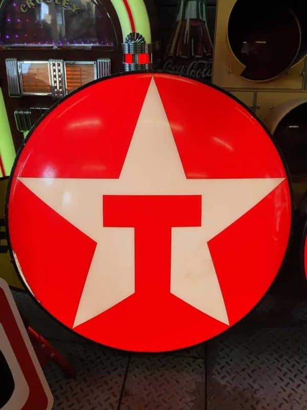 enseigne originale de station service americaine de la marque texaco 85cm lighted