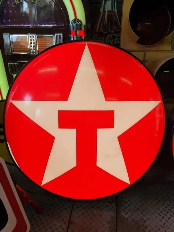 enseigne originale de station service americaine de la marque texaco 85cm lighted