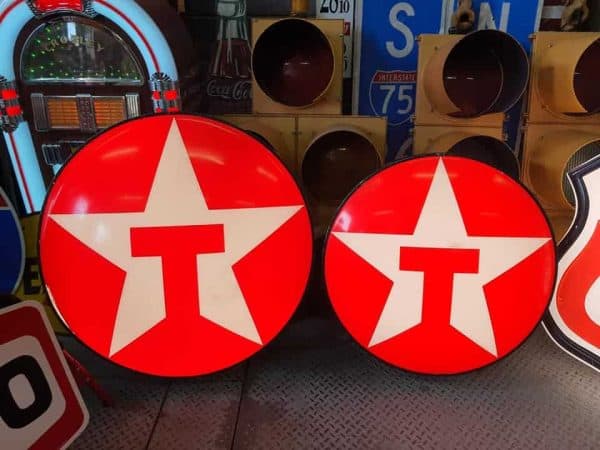 enseigne originale de station service americaine de la marque texaco 85cm lighted 2