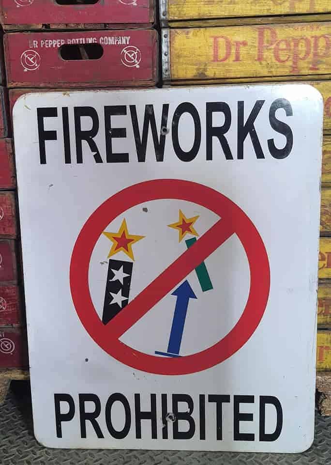 Panneau de la ville américaine de New Braunfels (TX) FIREWORKS