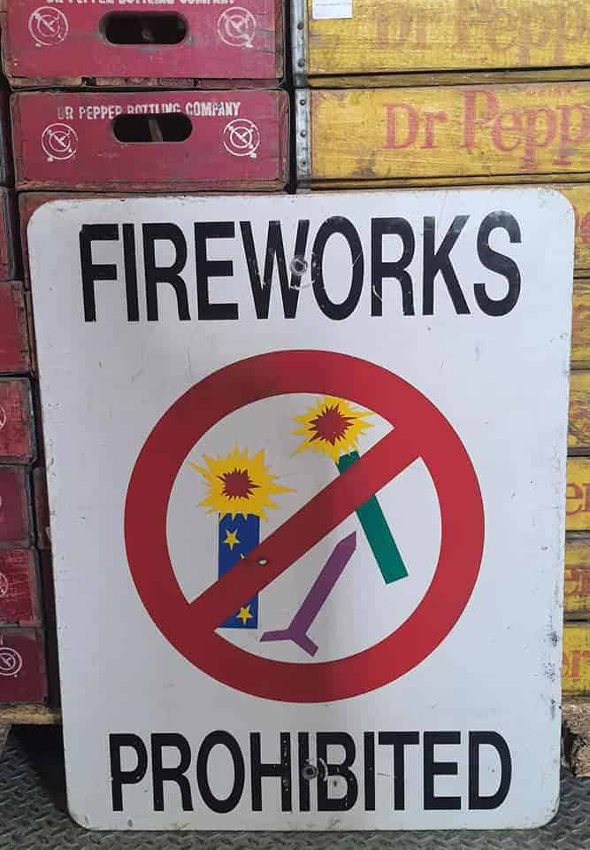 Panneau de la ville américaine de New Braunfels (TX) FIREWORKS