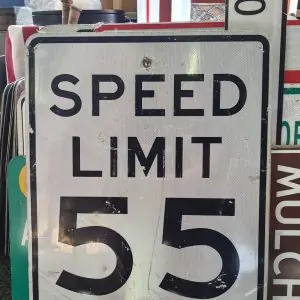 Panneau Routier De Rues Americaines Speed Limit 55 Mph 76x61cm
