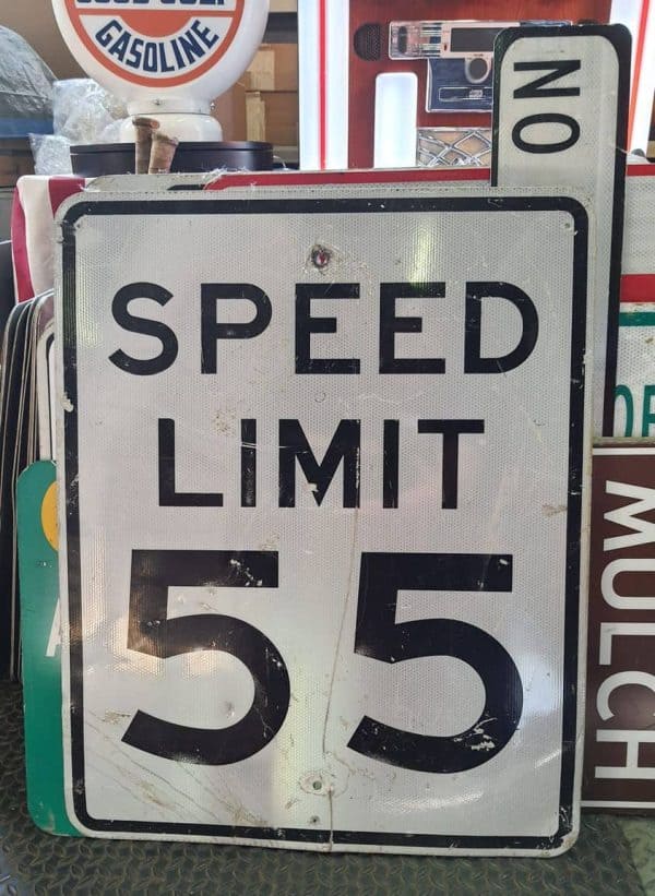 Panneau Routier De Rues Americaines Speed Limit 55 Mph 76x61cm