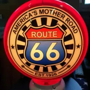 Globe de pompe à essence Route 66