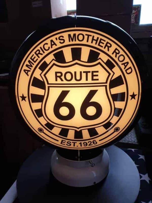 Globe de pompe à essence Route 66