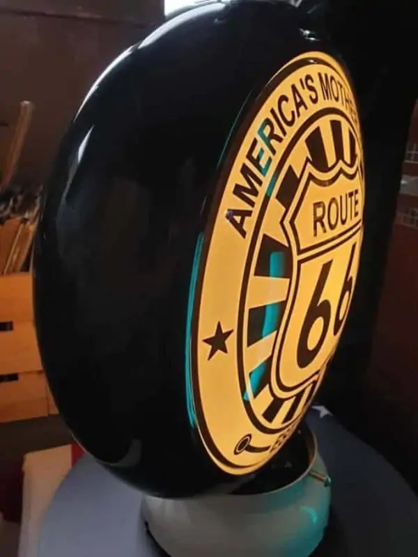 Globe de pompe à essence Route 66