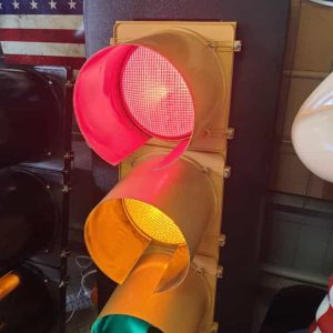Feu Tricolore Americain Jaune Cadre Noir