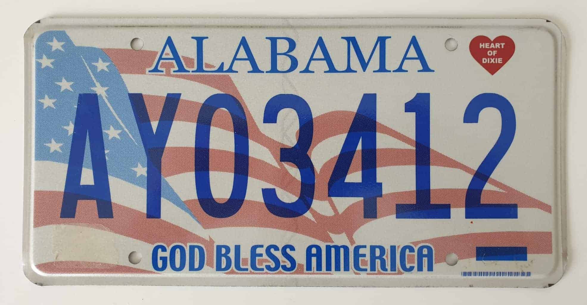 Réplique Plaque Immatriculation Américaine Alabama 'First To The Moon' – Métal 31x16 Cm – Décoration