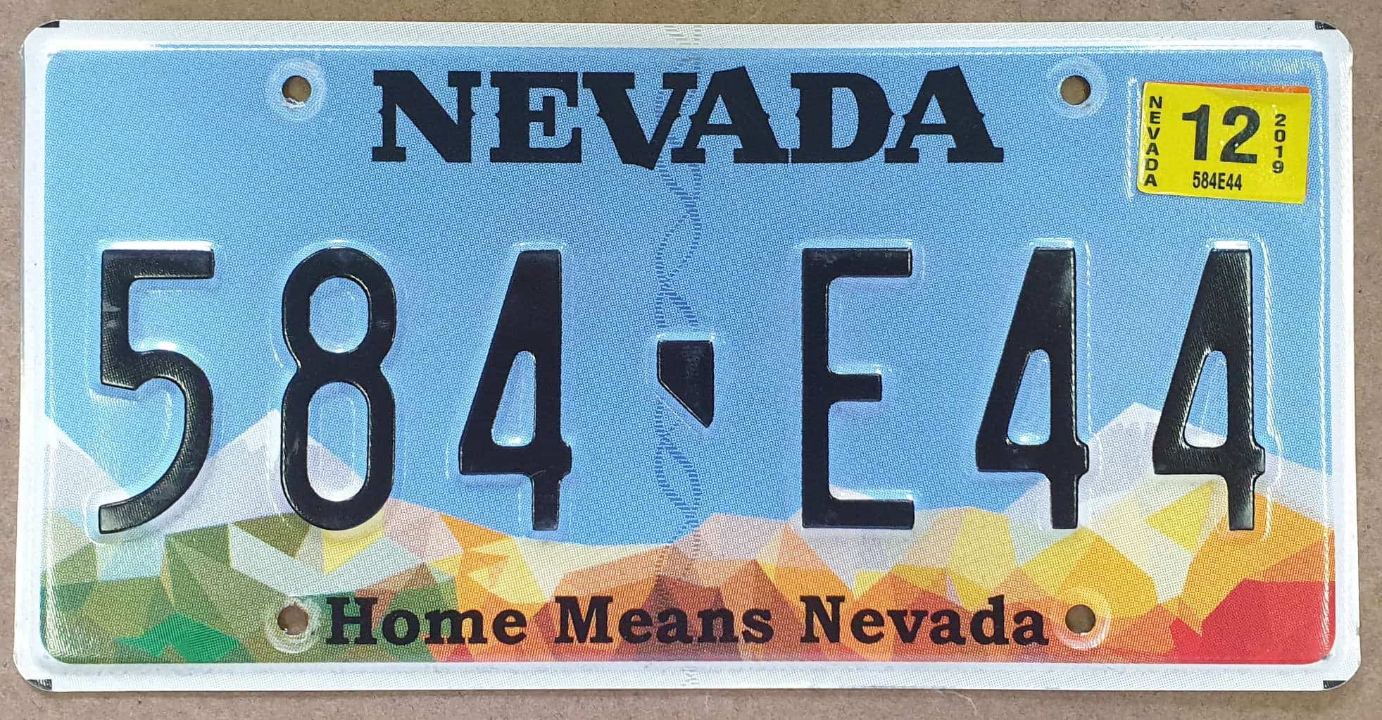 Plaque d'immatriculation américaine - NEVADA